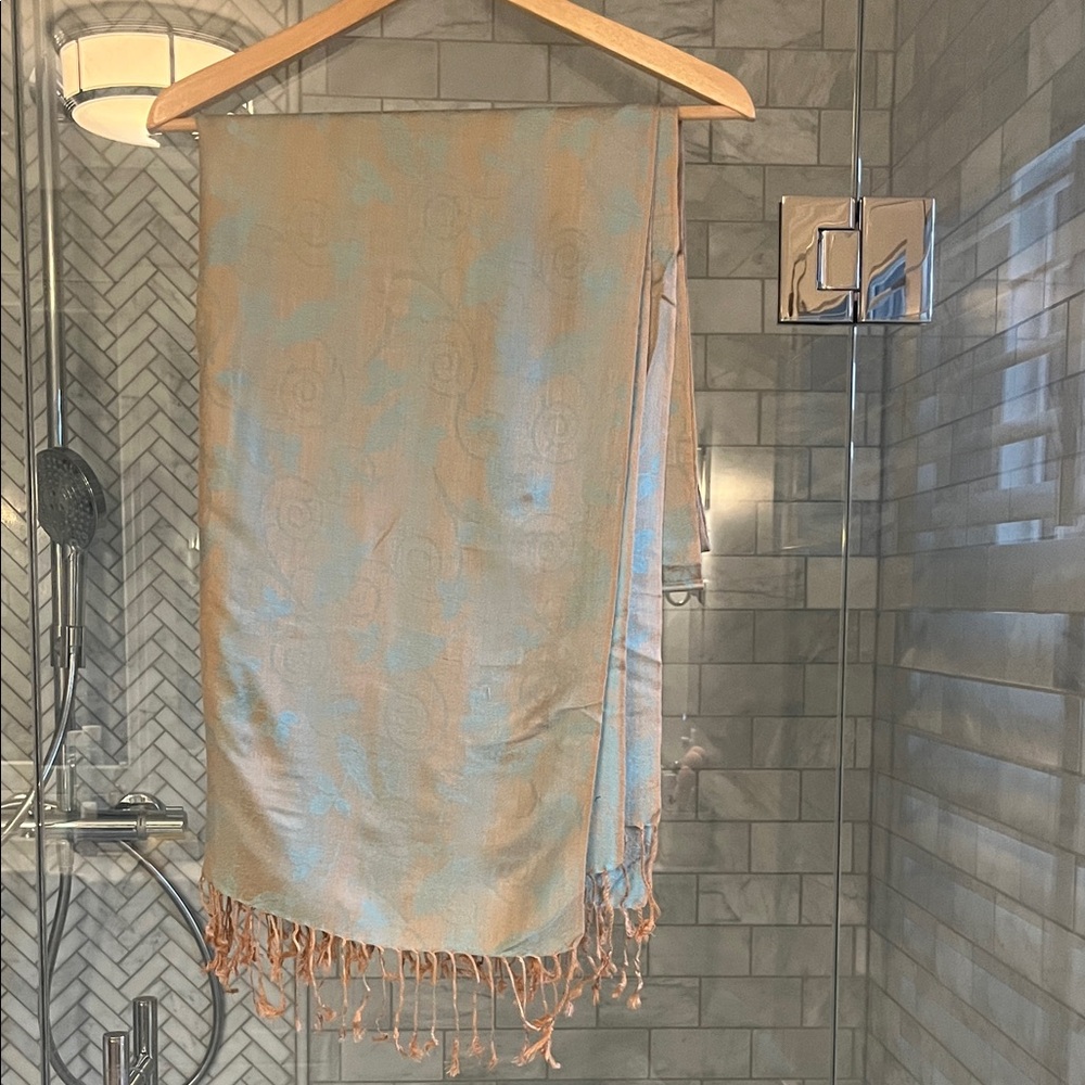Pashmina Tan and Blue scarf